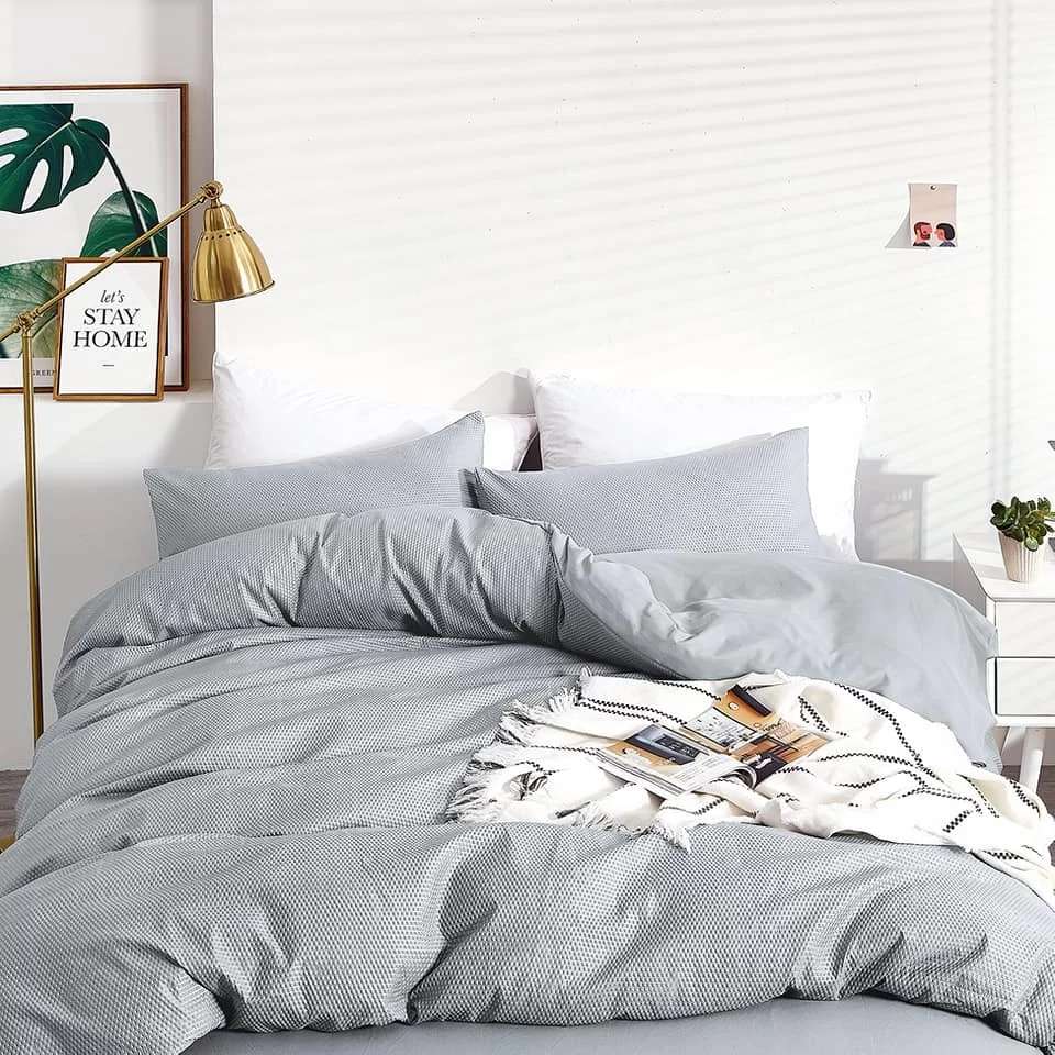 סט מצעים מיטה זוגית דגם וופל – 100% סאטן אל קמט