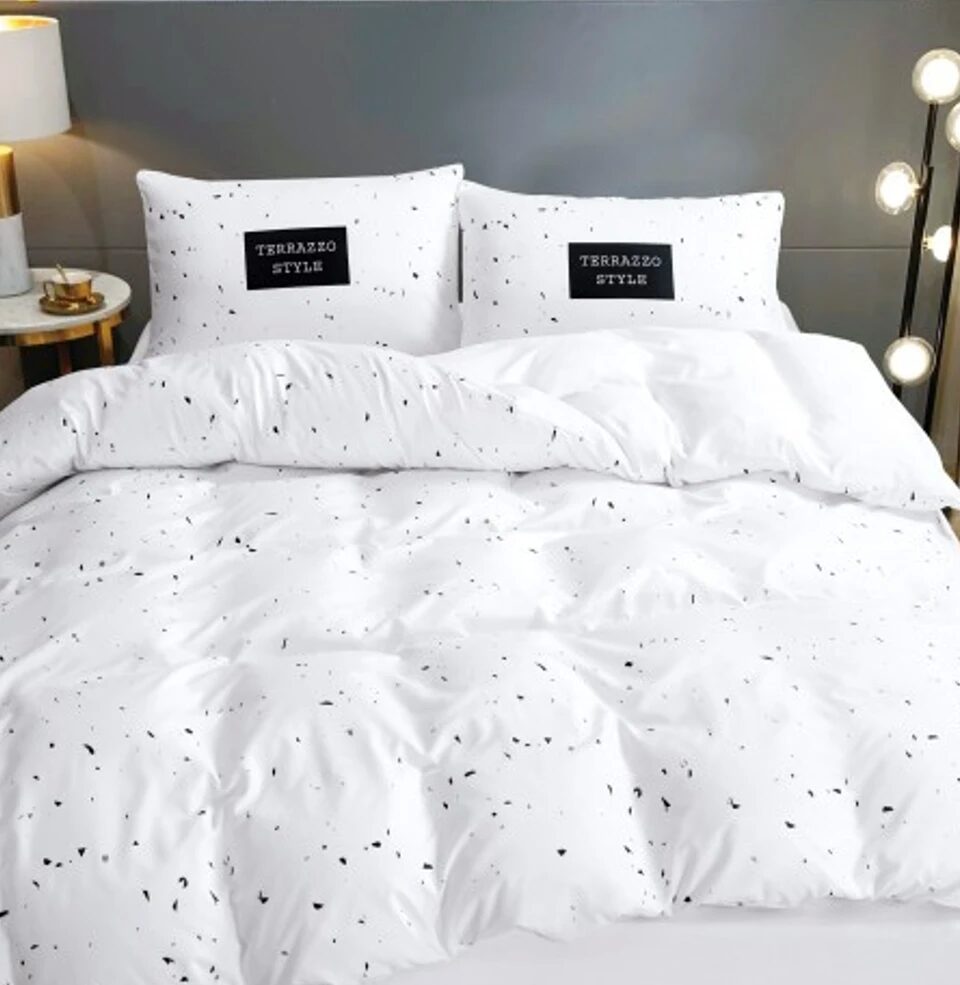 סט מצעים מיטה זוגית דגם טראצו – 100% סאטן אל קמט